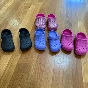 CROCS Kids Sandals - Black, Purple, Pink Glitter